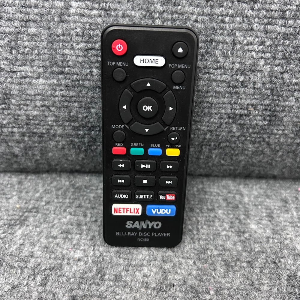 Sanyo NC450 Blu-Ray Disc Player Remote Control Netflix Vudu YouTube Black